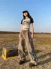 女性S Tシャツの女性Y2Kクロップトップティーキャットプリントスリムグラフィック夏韓国ファッションハラジュクストリートウェア半袖美学服230418