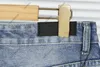 2023 남성 플러스 사이즈 바지 남성 여성 디자이너 팬터 넓은 다리 청바지 봄 여름철 흰색 줄무늬 캐주얼 바지 베이비 블루 28-34