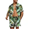 Herrespår Mens 2023 Summer Hawaii Trend Printing Sets Men Shorts Short Shirt Clothing Casual Round Collar Floral Beach Kort ärm DHR2C