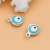 20 datorer Emalj Evil Eye Charms Zink Based Alloy Religious Round Charms Guldfärg Silverfärg för DIY -smycken Making 9*7mm Fashion Jewelrycharms Lot Charm Eye Gold