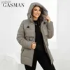 Women's Down Parkas Gasman 2022 New Fashion Parkas Women's Plus Size Short Casual Hooded Pocket Women Down Jacket FE Outweargm-82629L231118