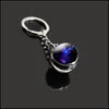 Favor de festa 12 Constellation Time Gem Key Pingente Doublesidididid Ball Ball Charm Chairing Chainle Birthday Birthday Valentine DhNuk