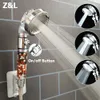 Bathroom Shower Heads 3 Modes High Pressure Head with OnOff Switch Stop Button Water Saving Ionic Mineral Anion Handheld Showerheads 231117