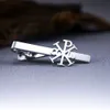 Cuff Links ChiRho Chiristir Cross Tie Clip Stainless Steel Mens Suit Necktie Religious Symbols Amulet Jewelry 231117