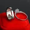 Anneaux de mariage Anti allergie titane acier cubique zircone anneau pour femme couleur argent cristal bijoux Bague