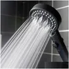 Badrum duschhuvuden huvudvattenbesparande svart 5 läge justerbart högt tryck en-nyckelstopp mas eko tillbehör släpp leverans hem ga dhnjt