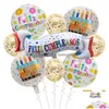 Outros suprimentos de festa de evento Crianças festa balões feliz aniversário carta folha balão chá de bebê aniversário evento decoração suprimentos drop dhokx