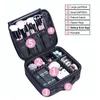 Kosmetiska väskor fall högkvalitativ smink fall märke rese kosmetisk väska för kvinnors bärbara skönhetskvinna kvinnlig make -up lagringslåda nagelverktyg resväskor 231118