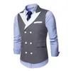 Vestes pour hommes Gilet Formal pour hommes Chaleco Hombre Elegante Double Breasted Wedding Farty Formal Slim Fit Sleeve Sheevel Mens Waistcoat 230418