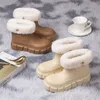 Bottes de qualité hiver nouvelle semelle épaisse à manches moyennes portant de la neige pour les femmes imperméable polyvalente plus peluche épaissie confortable coton chaud