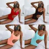 Bikini kobiety stroje kąpielowe One Piece Swimodwears Hollow Ou Sexy Designer Swimsui Bikinis Womens Swime Leer Pined Spli Swimsui Srappy Womans Hong Bahing