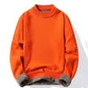 Herrtröjor Fashion Men's Casual Slim Fit Basic Turtleneck Knittad tröja Hög krage Pullover Male Double Collar Autumn Winter Tops 231212