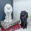 Objets décoratifs Figurines Statue Lion Sculpture Résine Figurines Animal Nordique Décor À La Maison Géométrique Table Résine Décoration De La Maison Salon 231117