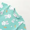 Kledingsets geboren Baby 2pcs Easter Outfits Toddler Boys Girls Korte Mouw Wortel Print Tops Shorts Set