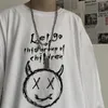 Мужские штопоры Harajuku Mens с длинным рукавом Tshirts Осенью готический винтажный принт Ulzzang Cosy Fashion Streetwear Backgy Corean Madeny BF Plus Tops 230418