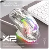 Ratos ataque tubarão x2 pro carregamento magnético bluetooth mouse tri modo rgb luzes transparente indicador de bateria computador telefone 231216