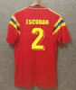 Maglia da calcio retrò Colombia 1990 Home Jersey Valderrama Escobar Futbol Camiseta Maglia da calcio vintage Classic Kit Tops # 2 # 19 Coppa del mondo HOME _Jersey