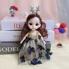 Dockor 17cm BJD GIRLS DOLL MOVERABLE JOINTS PRINCESS DRESS 3D EYES CONVERTIBLE KLÄNNING MINI Toys For Christmas Gifts 231117