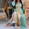 Ubranie etniczne wieczorne sukienki imprezowe kobiety 2 -częściowy zestaw duży huśtawka szyfon muzułmańska długa szata kaftan indyka hidżab Abaya Dubai Caftan Marocain