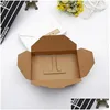 Geschenkverpackung Großhandel 19,5 cm x 12,5 cm x 4 cm Plätzchen Verpackung Kraftpapier Box für Bäckerei Lebensmittel Umschlag Typ Weiß Braun Lz0755 Tropfen liefern Dhubi