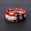 Strand Natural Stone Prism Faceted Bead Bracelet Semi-precious Stone Tiger Eye Rose Quartz Red Agate Yellow Jade Yoga Bracelet Wristband Fashion Jewelry