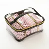 Torebki kosmetyczne obudowy przezroczystą torbę kosmetyczną PVC podróżna torba toaletowa czteroczęściowy przenośny zestaw wielofunkcyjny różowy makijaż Organizator torby kosmetyka 230418