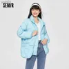 Parkas de plumón para mujer Chaqueta de plumón Semir para mujer Bolso suelto de tres pruebas Chica dulce Luz y cálido color lti 2023 Invierno Nueva chaqueta con cuello altoL231118