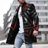 Misto lana da uomo Cappotto di lana da uomo Giacca Moda a righe Stampa geometrica Abbigliamento da uomo giovane Autunno Inverno Cappotto monopetto tascabile Capispalla 231117