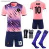 Collectable Customized Adult Children Football Jerseys Uniforms Tracksuit Boys Girls Soccer Clothes Sets free Soccer Shin Guards Pads Sock Q231118