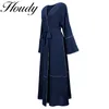 Etniska kläder Vestidos Abaya Dubai Turkiet Islam Maroc Arabic Pakistani Muslim Hijab Long Dress for Women Robe Longue Femme Musulmane 230417