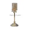 Candle Holders Romantic Rose Crystal Home Decoration Ornaments Glass Candlestick Drop Delivery Garden Dhgarden Dhu8O