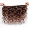 Hair pieces Colored Bundles With Closure Body Wave Brazilian Human Weave HD Lace Ombre Brown Weaving Extensions 230417