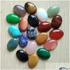 Stone Wholesale 18X25Mm Natural Mixed Oval Cab Cabochon Cystal Loose Beads For Jewelry Making Drop Delivery Dhim0