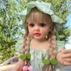 Dockor 55 cm Reborn Doll Body Silicone Can Bath Children's Toys Reborn Baby Princess Waterproof Curly Hair Simulation Born Doll 231118