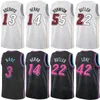 Maglie basket stampate City Bam Adebayo 13 Caleb Martin 16 Kyle Lowry 7 Tyler Herro 14 Duncan Robinson 55 Jimmy Butler 22 Team Nero Rosso Blu Rosa Bianco Uomo Donna