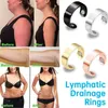 Klusterringar med 4-pack lymf dräneringsterapi magnetisk justerbar ring unisex