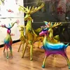 Decorazioni natalizie 3248 pollici Sfumatura di colore Oro 3D Alce di Natale Tema natalizio Decorazione per feste Palloncino in foglio di alluminio Palloncino addensato all'ingrosso 231117