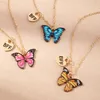 Pendentif Colliers 3 Pcs Ensemble Mignon Coloré Petit Papillon Pendentif Collier pour Filles BFF Meilleurs Amis Enfants Collier Ins Style Doux Bijoux Z0417