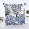 Kudde 45x45cm silverblå träd kast täcke soffa stol säng trä skog dekorativ ull skam heminredning /dekorativ