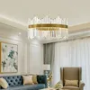 Modern Luxury Chandelier Round Shiny Dimmable Chandelier Suitable for Living Room Bedroom Dining Room Crystal Lighting Fixtures