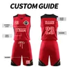 Outdoor T-Shirts Personalized Customizable Mens Double Side Basketball Jerseys 100% Polyester Mesh Breathable Reversible Basketball Uniforms Sets 231117