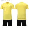 Collectable new sty Soccer Reree uniform professional soccer reree shirts Football reree Jersey black yellow green Q231118