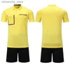 Collectable New Sty Soccer Reree Uniform Professional Soccer Reree Shirts Football Reree Jersey Black Yellow Green Q231118