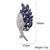 Brooches Crystal Feather For Women Men Luxury 2-color Office Party Clothing Suit Jewelry Gifts