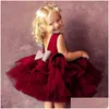 Vestidos de bautizo 1 año de edad Vestido de niñas para ropa recién nacida Big Bowknot Formal Kids Girl Fiesta de cumpleaños Vestido Drop Entrega Mat Dhndd