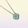 2022 Jul begränsad upplaga Clover Designer Pendant Halsband för kvinnor Retro Vine Silver 4 Leaf Light Blue Diamond Brand Luxury Necklace Jewelry9858158