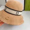 Fashion Straw Hat Sunhats Caps Designer Bucket Hats Casquette For Men Woman Breathable Summer Resort Sun Protection Ice Silk Hemp 2111