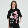 T-shirt maschile da uomo maglietta streetwear maglietta da corno diavolo stelle scheletriche finger t-shirt grafico Cotton harajuku maglietta estiva hip hop tops 230418