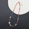 Yeni İnci Boncuklar Strand Ceza Kolyesi Kadın String Charm Shell Star Renkli El Yapımı Femme Mücevher Boho Aksesuarları Moda Jewelrynecklace Boho