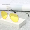 Lunettes de soleil anti-polarisantes en alliage de cuivre pour conducteurs de voiture, lunettes de vision nocturne jaunes pour hommes, lunettes de pilote 230418